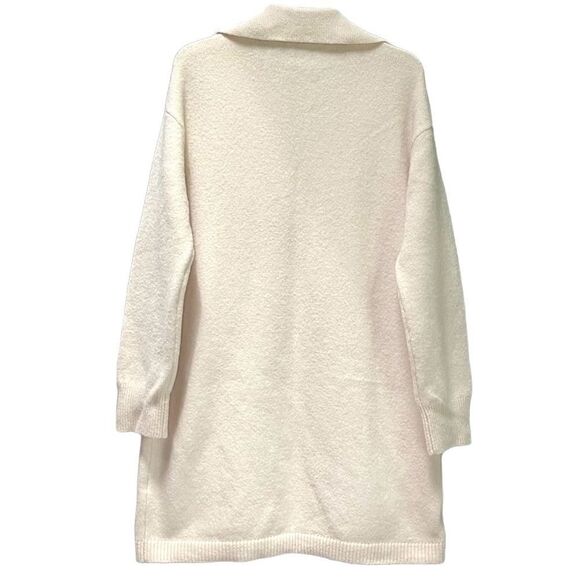 Zara Polo Collar Wool Blend Knit Mini Dress in Cream Women’s M - Picture 3 of 7